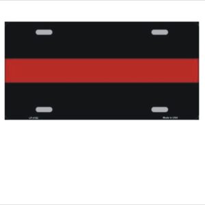 Thin Red Line Firefighter License Plate Tag 6" x 12"