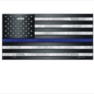 Thin Blue Line Police Novelty License Plate Tag 6" x 12"