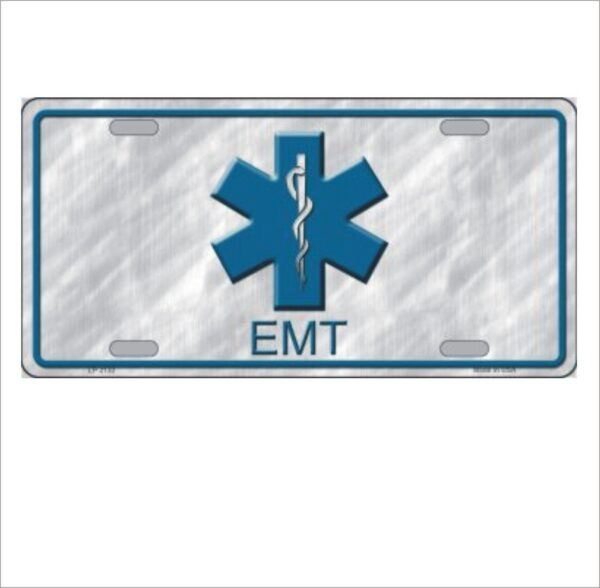 Emt Logo Metal Novelty License Plate Tag 6&Quot; X 12&Quot;