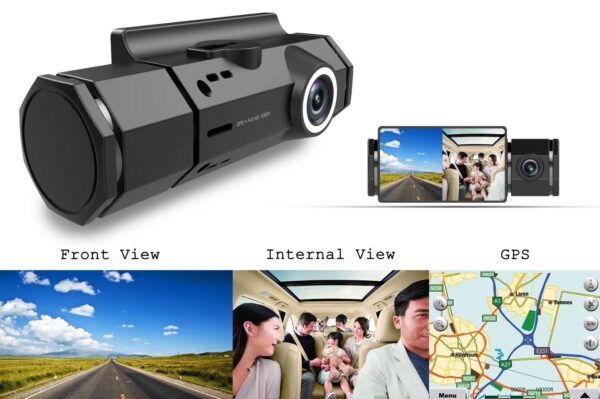 Dual Hd Car Camera Dashcam C5595 With Wifi &Amp; Gps Tracking